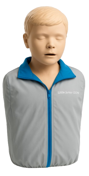Eine Reanimationspuppe (Little Junior) die zur Übung der Reanimation und Beatmung an Kindern dient.